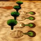 6 stuks Roemer Moezel – Wijnglazen met Groene geribbel, Antiek en Kunst, Antiek | Glas en Kristal, Ophalen of Verzenden