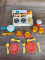 Fisher price vintage fornuis/keukentje met acceaaoires, zgan, Ophalen of Verzenden, Zo goed als nieuw, Speelset