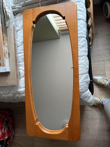 Vintage geloogd eiken Spiegel 88 x 36 cm beschikbaar voor biedingen