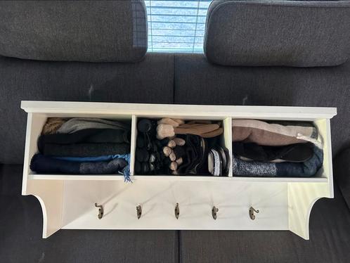 Room witte kapstok met drie opberg vakken., Huis en Inrichting, Woonaccessoires | Kapstokken, Wandkapstok, Minder dan 100 cm, Hout