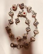 Beursketting met Dobbelsteen, wit, portemonnee, rock, man, Ophalen of Verzenden, Nieuw, Wit
