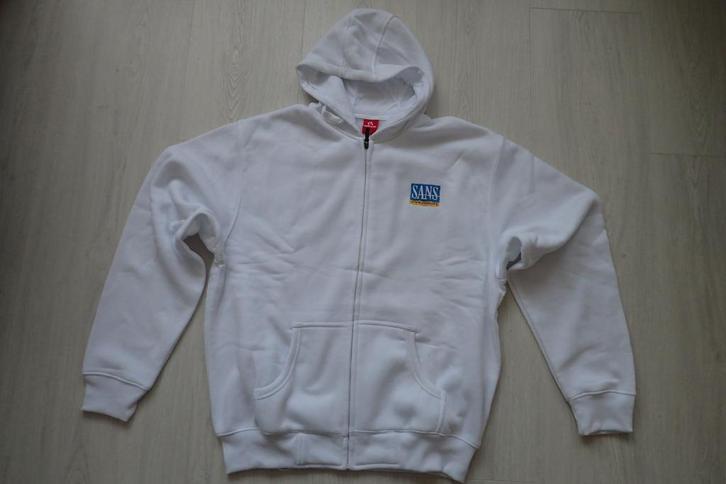 Witte hoodie trui met rits, merk Goodfriends, maat XXL, Kleding | Heren, Truien en Vesten, Nieuw, Overige maten, Wit, Ophalen