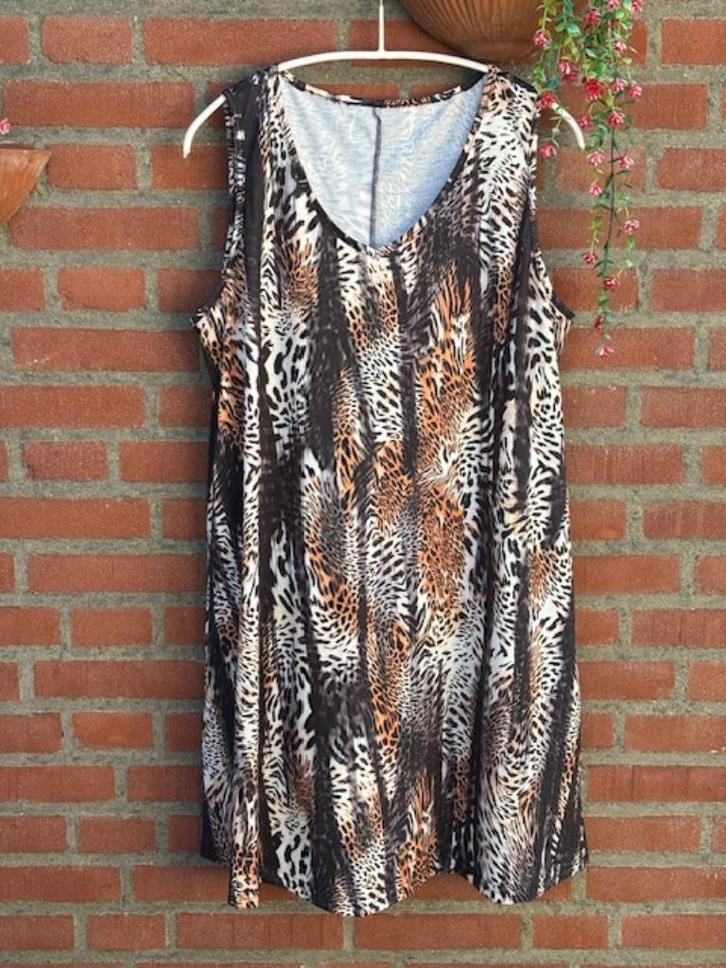 Zomerse jurk dierenprint bijna nieuw Shein Curve 1XL = 46, Kleding | Dames, Jurken, Zo goed als nieuw, Maat 46/48 (XL) of groter
