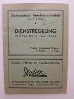 GEMEENTELIJK AUTOBUSSENBEDRIJF MAASTRICHT - 5 JANUARI 1958, Ophalen of Verzenden, Gebruikt, Bus of Metro, Boek of Tijdschrift