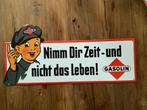 Gasolin metalen reclamebord, Ophalen of Verzenden, Zo goed als nieuw, Reclamebord
