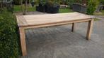 Mooie ruime teak tuin tafel . 220 x 90, Ophalen, Gebruikt, Rechthoekig