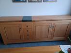 Eiken dressoir met grijze steen, Ophalen, Gebruikt, Eikenhout, 200 cm of meer