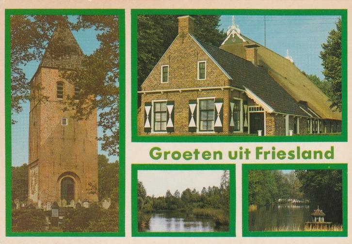 FRIESLAND Toren Boerderij Vijver Groeten, Verzamelen, Ansichtkaarten | Nederland, Ongelopen, Friesland, 1980 tot heden, Verzenden