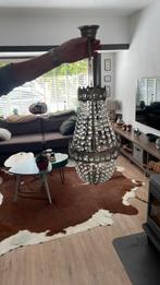 Zak kroonluchter 53x28 cm zilver met glas, Huis en Inrichting, Lampen | Kroonluchters, Ophalen of Verzenden, Zo goed als nieuw