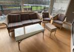 Rotan bank set met stoelen en tafel, Ophalen, Gebruikt, Riet of Rotan
