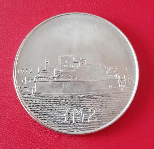 Malta 2 pound (liri) 1972 Fort St. Angelo, Postzegels en Munten, Munten | Europa | Niet-Euromunten, Losse munt, Overige landen