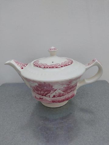 Prachtige ruime cremekleurig/rode theepot Boerenhoeve  beschikbaar voor biedingen