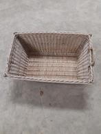 Oude rieten wasmand/mand, Ophalen, Gebruikt, Rechthoekig, Riet