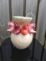 Aardewerk vaas kippen - chicken, Wit, Nieuw, Ophalen of Verzenden, Kwastjeoverkastje@gmail.com