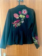 Zwart Colbertje St. Martins met Bloemen Borduurwerk maat S, Kleding | Dames, Zwart, Ophalen of Verzenden, Zo goed als nieuw, Jasje