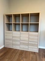 Ikea Kallax kast, 147x147 cm (4x4) vakken, kleur Eikeneffect, Ophalen, Eikenhout, 100 tot 150 cm, Zo goed als nieuw