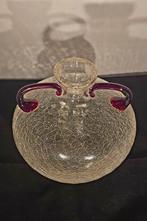 Vintage Craquelé Glazen Amfoor Vaas - Murano Stijl, Antiek en Kunst, Ophalen of Verzenden