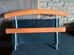 Auping Royal 340 achywrwand - Leer, beukenhout en chroom, Ophalen, Gebruikt, Tweepersoons, Zwart
