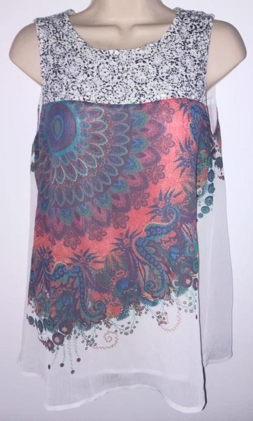 Desigual blouse maat S, Kleding | Dames, Blouses en Tunieken, Zo goed als nieuw, Maat 38/40 (M), Wit, Ophalen of Verzenden