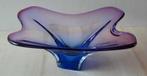Vintage Murano paars-blauwe glazen schaal, Italiaans., Ophalen of Verzenden
