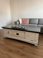 Salontafel landelijk 80x140 wit/grijs, Huis en Inrichting, Tafels | Salontafels, Ophalen, Gebruikt, 100 tot 150 cm, 50 tot 100 cm
