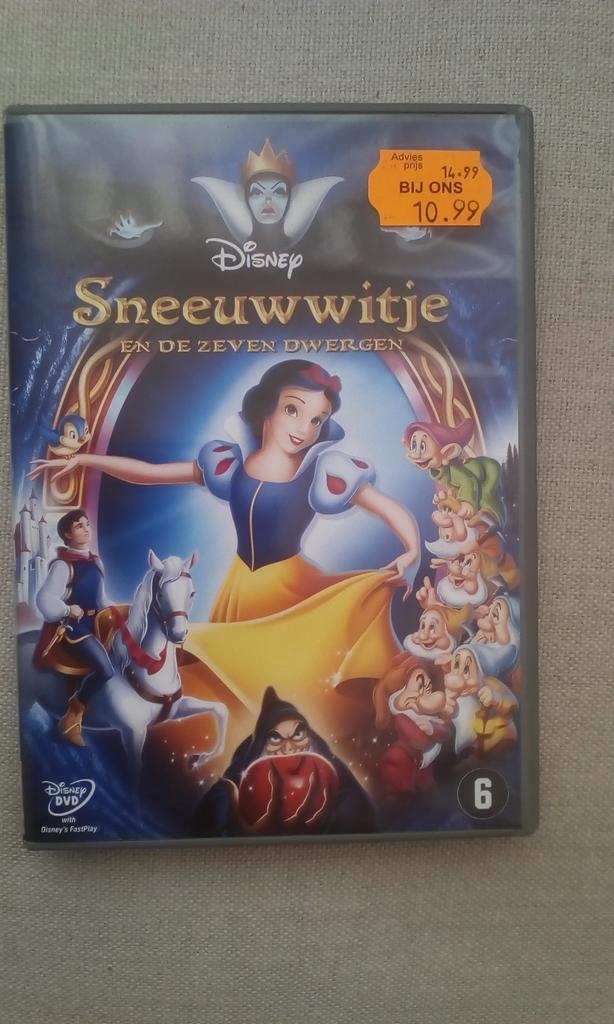 Dvd Sneeuwwitje en de zeven dwergen Disney, Cd's en Dvd's, Dvd's | Tekenfilms en Animatie, Zo goed als nieuw, Amerikaans, Vanaf 6 jaar