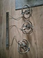 Industriële Hanglamp met 3 Lampen, Gebruikt, Ophalen of Verzenden, Minder dan 100 cm, Metaal