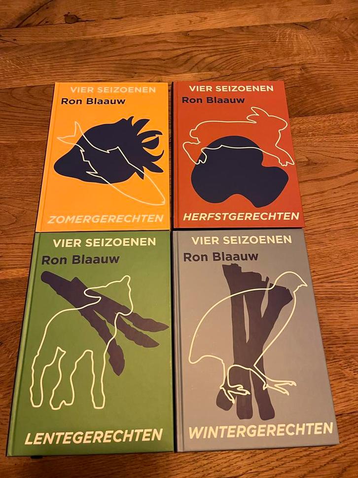 Vier Seizoenen Koken met Ron Blaauw - Complete Set, Boeken, Kookboeken, Zo goed als nieuw, Voorgerechten en Soepen, Europa, Gezond koken