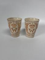 Twee antieke bekers Koningshuis Wilhelmina, Ophalen of Verzenden