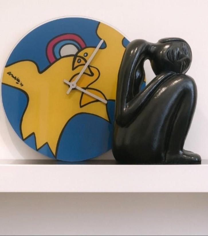 Corneille – Wandklok & Sculptuur Cobra, Antiek en Kunst, Kunst | Designobjecten, Ophalen of Verzenden