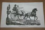 Antieke gravure - Rijtuig uit Noord-Holland - 1841 !!, Antiek en Kunst, Kunst | Etsen en Gravures, Ophalen of Verzenden