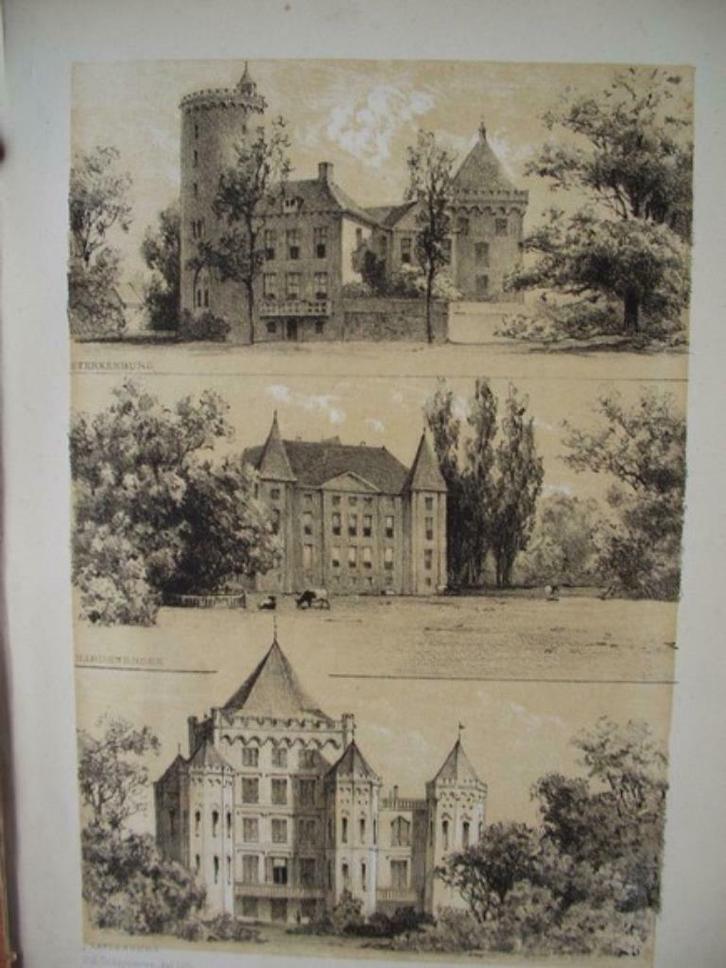 67 / Hardenbroek / Sandenburg /Sterkenburg Litho 1876, Antiek en Kunst, Kunst | Litho's en Zeefdrukken, Ophalen of Verzenden