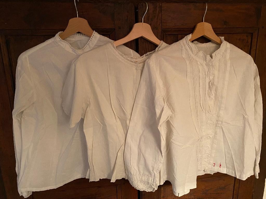 Antieke, brocante hemden/blouses van kant mt 36/38, Antiek en Kunst, Ophalen of Verzenden