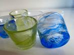 Set 6 Kosta Boda ‘Swirl’ Waxinelichthouders Lemongreen Blauw, Overige materialen, Blauw, Ophalen of Verzenden, Zo goed als nieuw