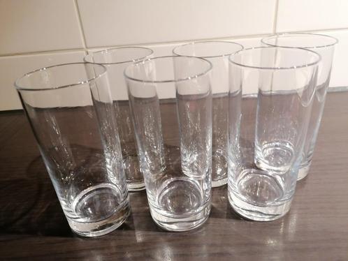 6 Longdrink glazen, Huis en Inrichting, Keuken | Servies, Gebruikt, Glas of Glazen, Overige stijlen, Glas, Ophalen of Verzenden