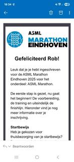 Hele marathon ticket ruilen voor halve., Tickets en Kaartjes, Kortingen en Cadeaubonnen, Eén persoon, Overige soorten, Overige typen