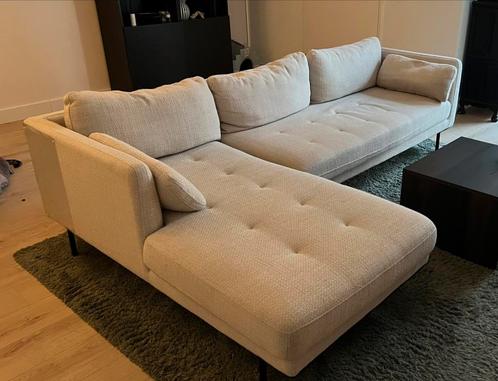 Beige hoekbank van het merk MADE, Huis en Inrichting, Banken | Complete zithoeken, Gebruikt, Stof, Ophalen