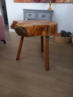 Brocante boomstam salontafel/ slagersblok, Gebruikt, Hout, Ophalen