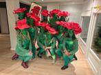 Rozen kostuums - 10 jurkjes + 10 hoeden, Ophalen of Verzenden, Zo goed als nieuw, Carnaval, Kleding
