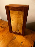 Teak houten kastje met spiegel, Ophalen of Verzenden, Rechthoekig, Minder dan 50 cm, Minder dan 100 cm