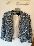 kort openvallend blazer-jasje met prachtig dessin van H&M, Jasje, Blauw, Maat 38/40 (M), H&M