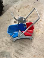 Schoonmaakwagen 2 emmers Poetswagen werkwagen. Uitwringer, Ophalen