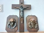 Vintage   kruisbeeld Jezus en 2 beeldjes Maria en Christus, Antiek en Kunst, Ophalen of Verzenden