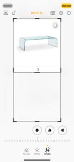 Gebogen glazen Italiaanse salontafel Ponte goede staat, Ophalen, 100 tot 150 cm, 50 tot 100 cm, Zo goed als nieuw