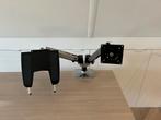 Ergotron LX Dual Monitor Arm met Laptopstandaard, Ophalen of Verzenden, Gebruikt, In diepte verstelbaar