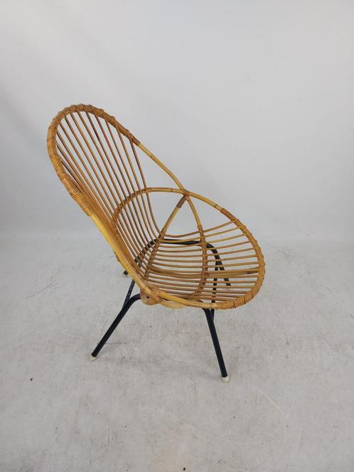 1960's Rohé noordwolde bamboe rotan fauteuil, Huis en Inrichting, Stoelen, Zo goed als nieuw, Eén, Ophalen