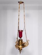 Godslamp, neogotiek, messing, Ophalen of Verzenden