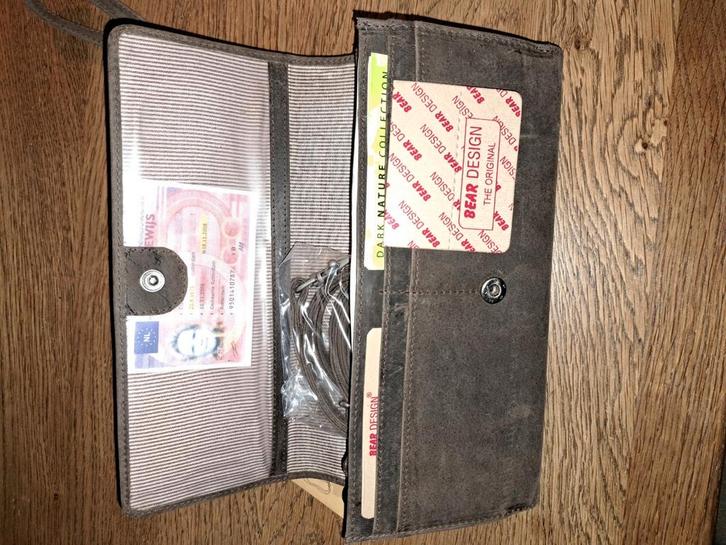 Bear Design Leren portemonnee, Sieraden, Tassen en Uiterlijk, Portemonnees, Nieuw, Overige merken, Bruin, Leer, Ophalen of Verzenden