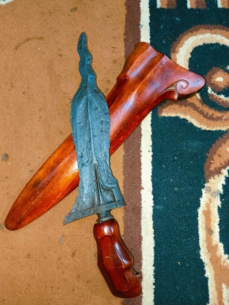 Antieke Keris Campur Bawur 5 Luk Keleng Majapahit Kris SVB56, Antiek en Kunst, Verzenden