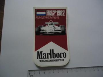 sticker oud Marlboro Formule 1 F1 Zandvoort 1982 GP race car beschikbaar voor biedingen